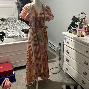 hi and low wrap summer beach dress.